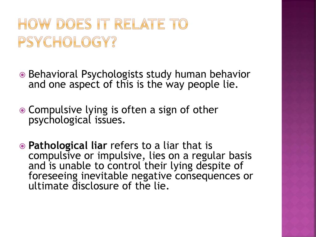 Pathological what makes liar a Pathological Lying