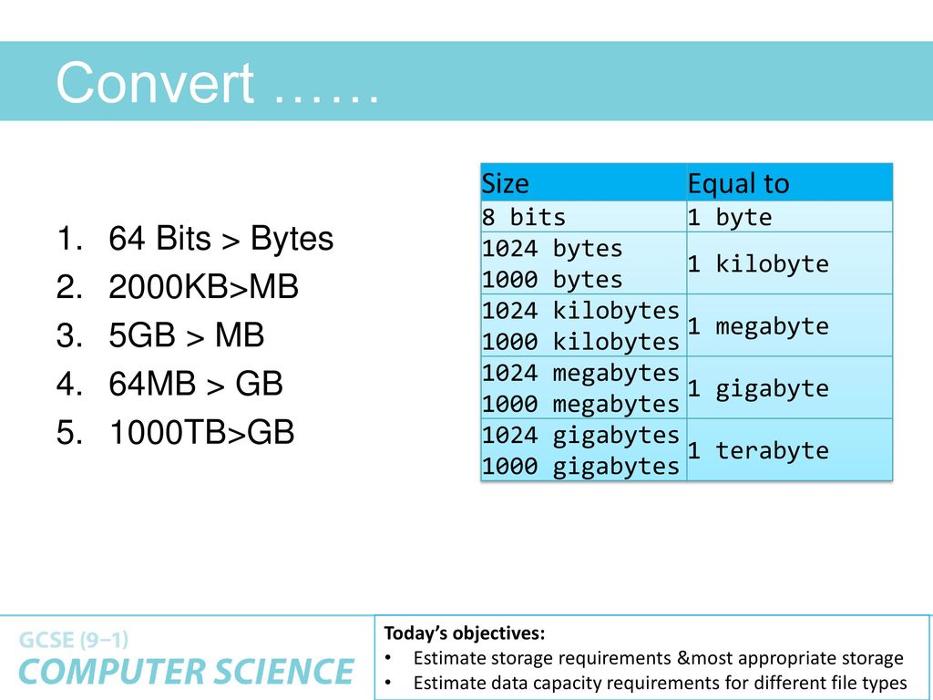 3 - STORAGE: DATA CAPACITY CALCULATIONS - ppt download