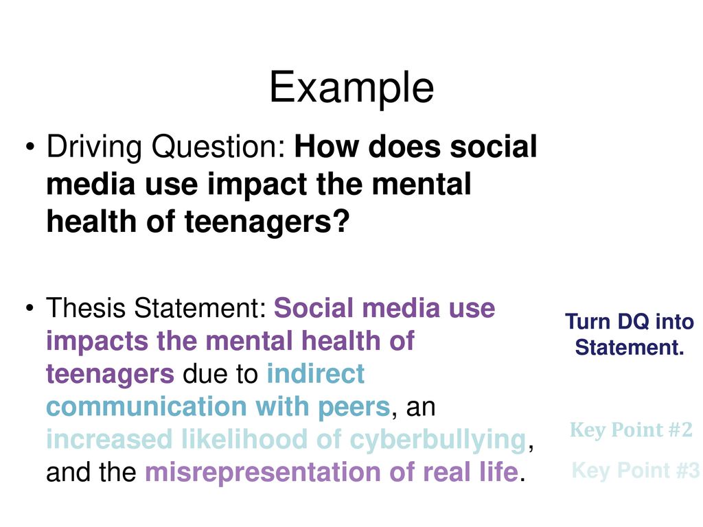 thesis statement for social media and mental health