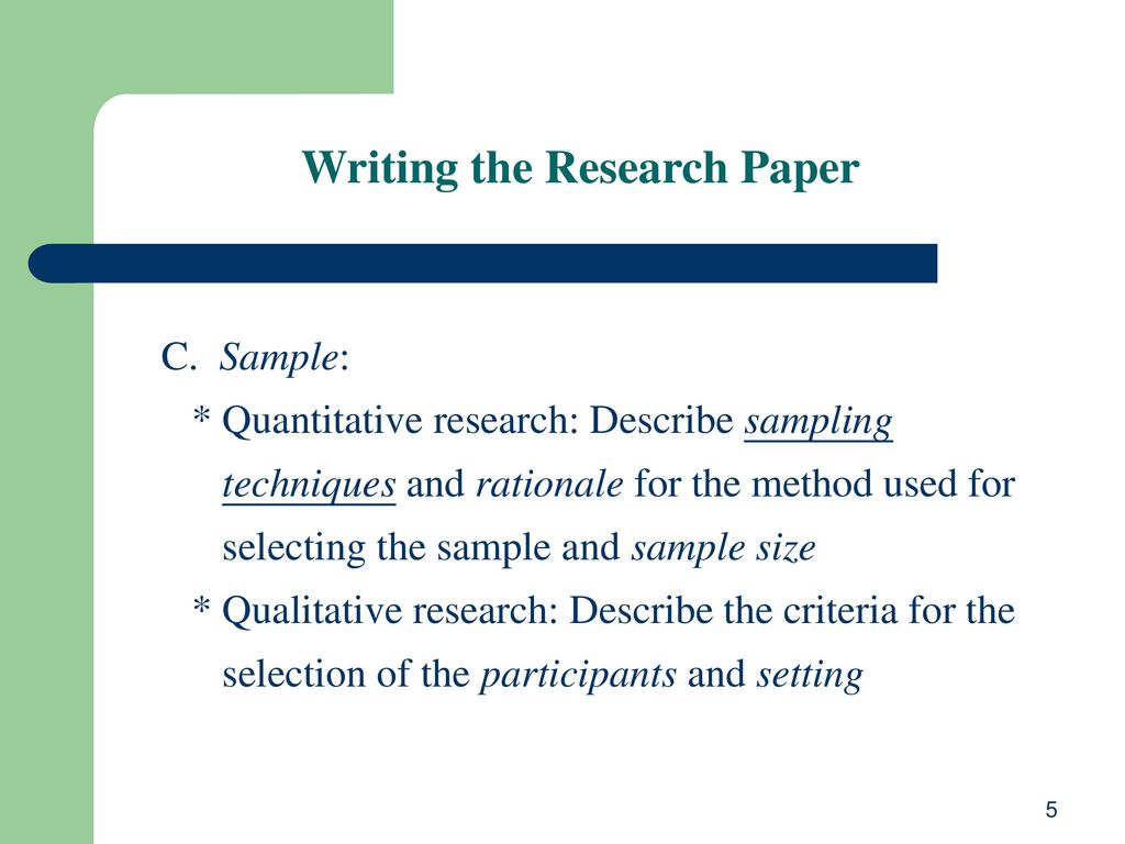 rationale sample research paper