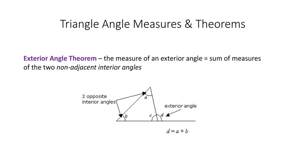 Warmup Triangle Sum Theorem If You Add Up The Measures Of