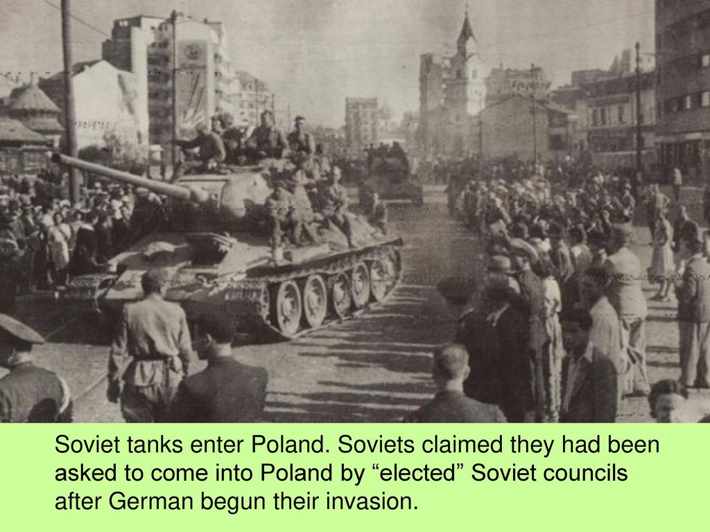 Soviet tanks enter Poland