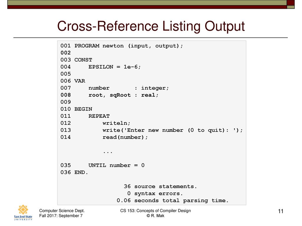 CS 153: Concepts of Compiler Design September 7 Class Meeting - ppt ...