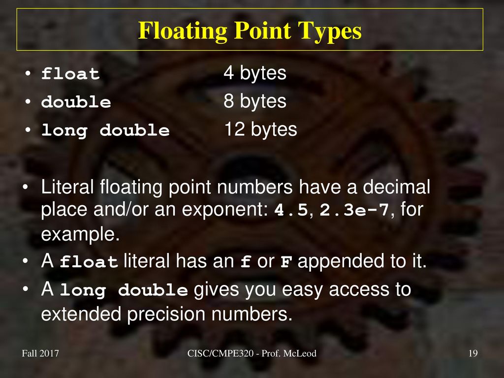 CISC/CMPE320 Prof. McLeod ppt download