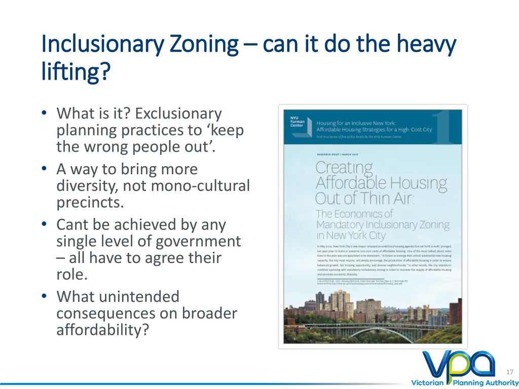 Inclusionary Zoning – can it do the heavy lifting