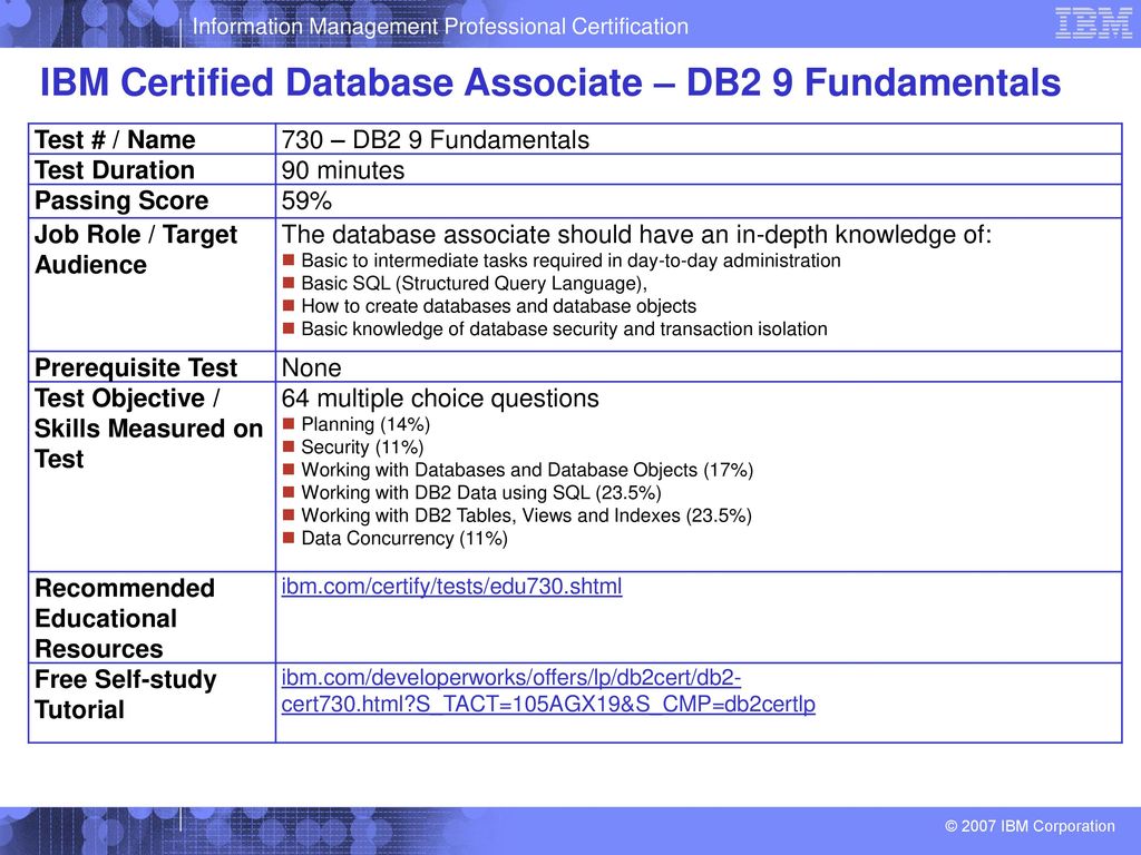 The ibm db2 certification program ppt download