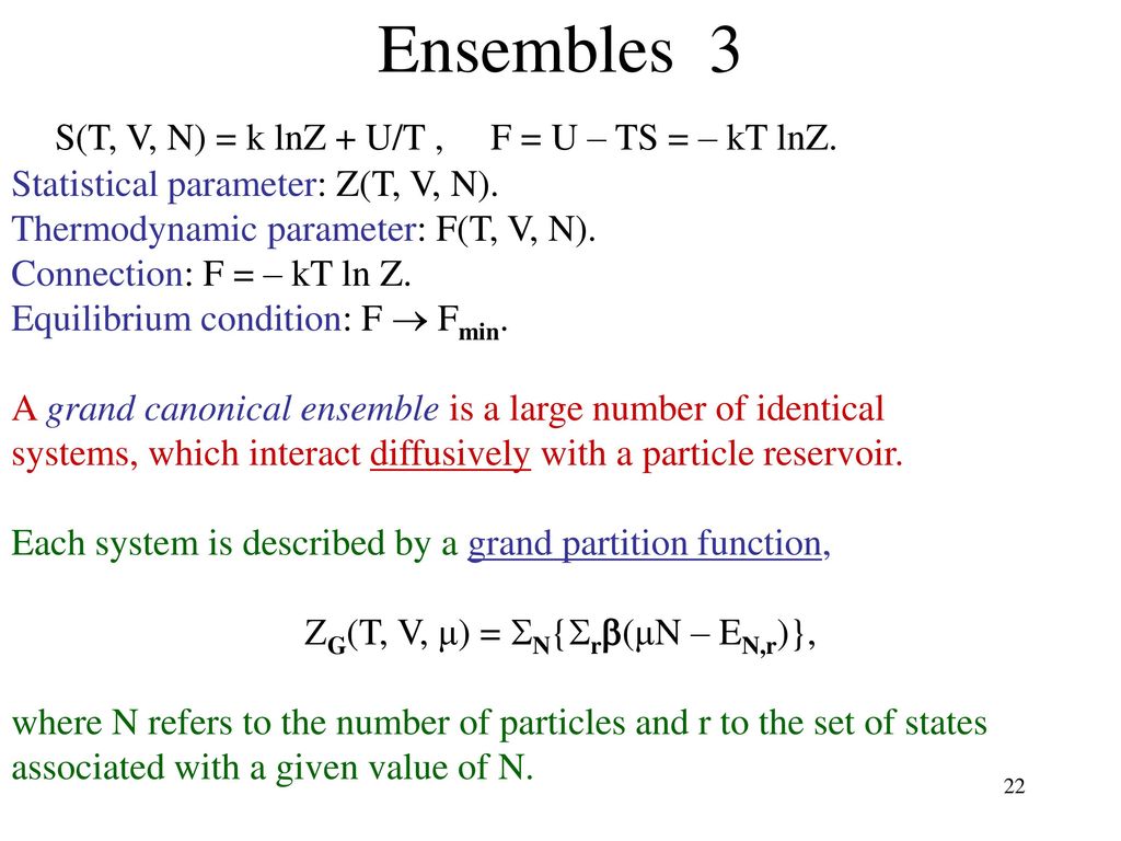 Chapter 6 Basic Methods Results Of Statistical Mechanics Ppt Download