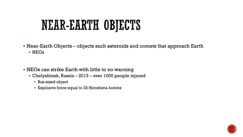 Characteristics of NearEarth Objects ppt download