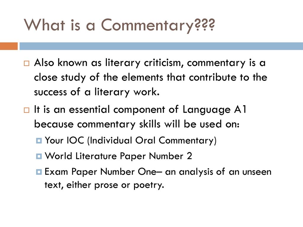 Writing an IB Commentary - ppt download