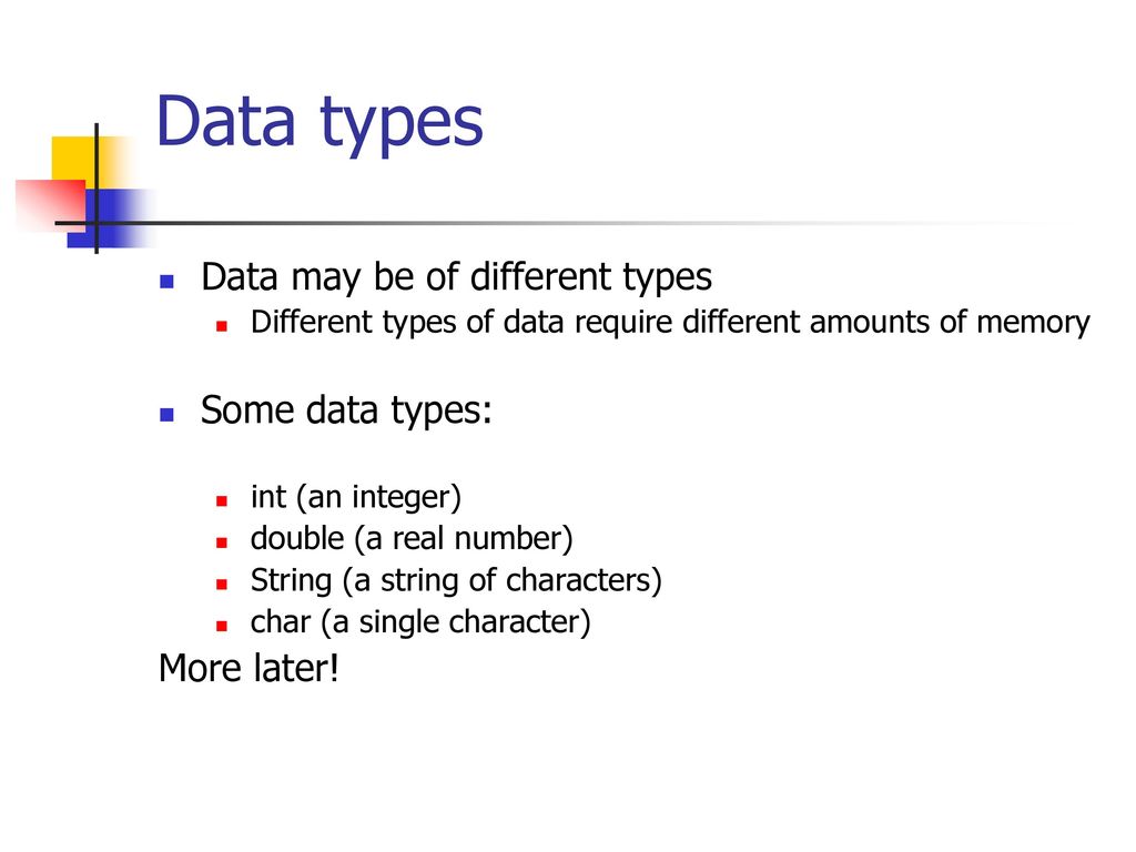 Data types and variables - ppt download
