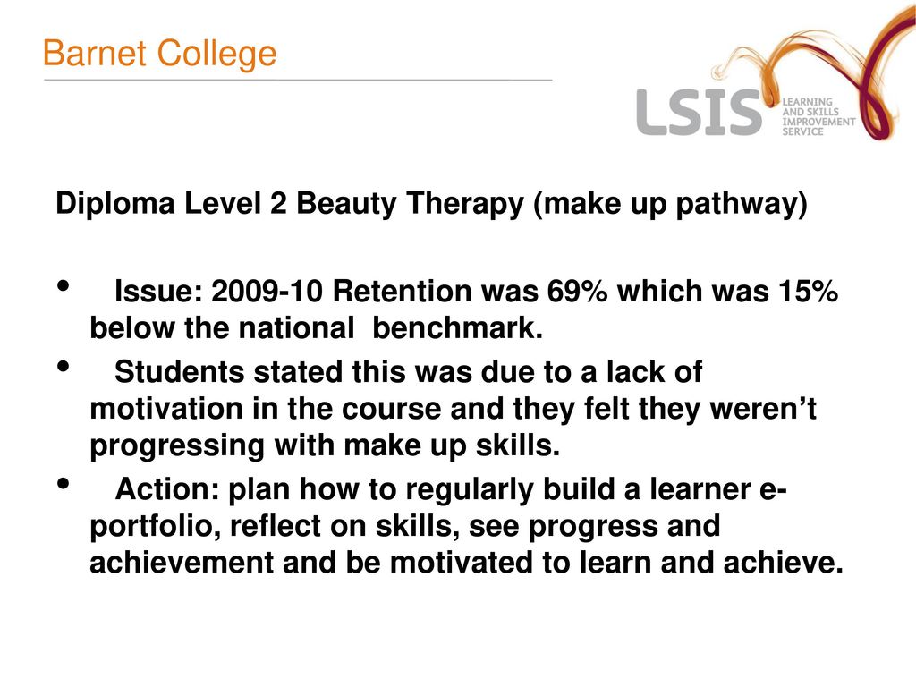 Barnet College Diploma Level 2 Beauty Therapy (make up pathway)