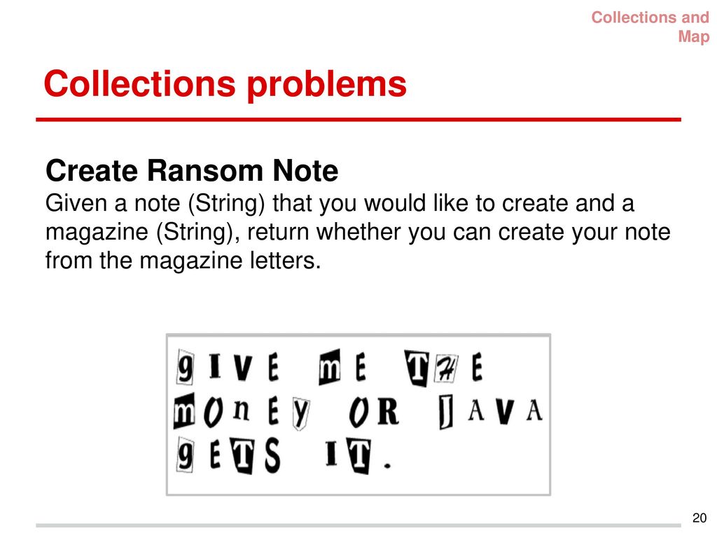 Collections problems Create Ransom Note