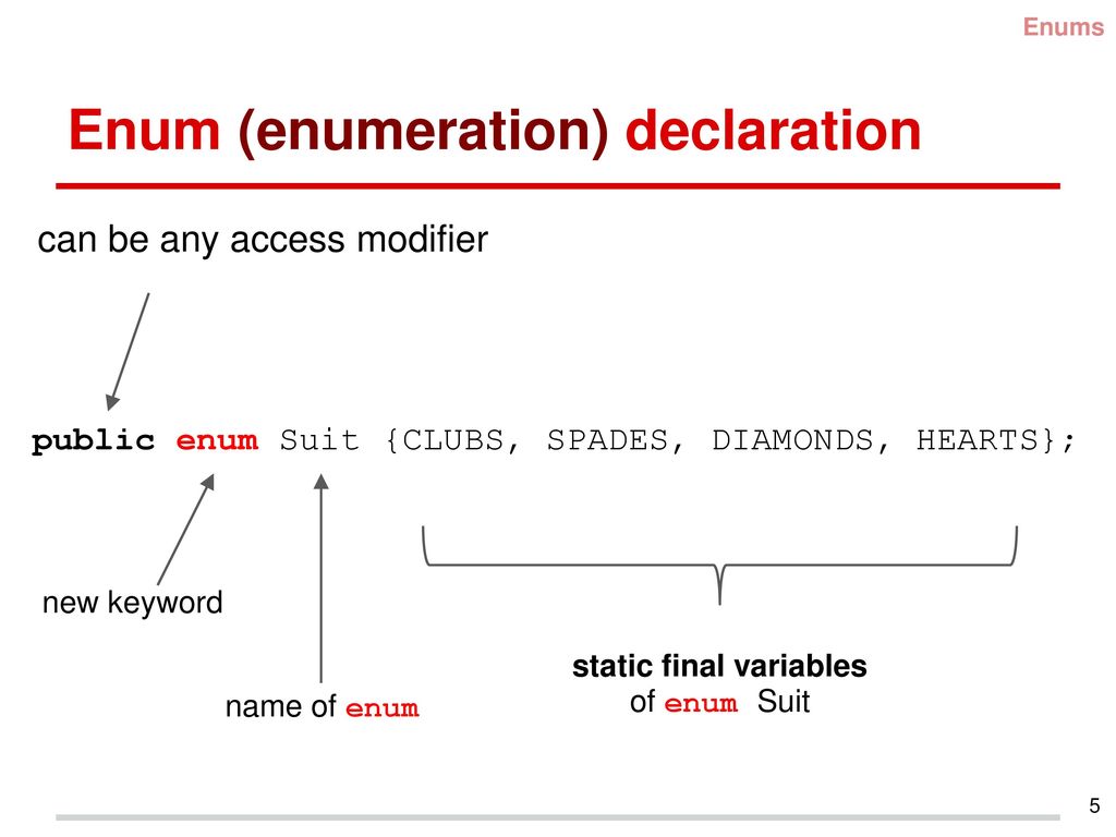 Enum (enumeration) declaration