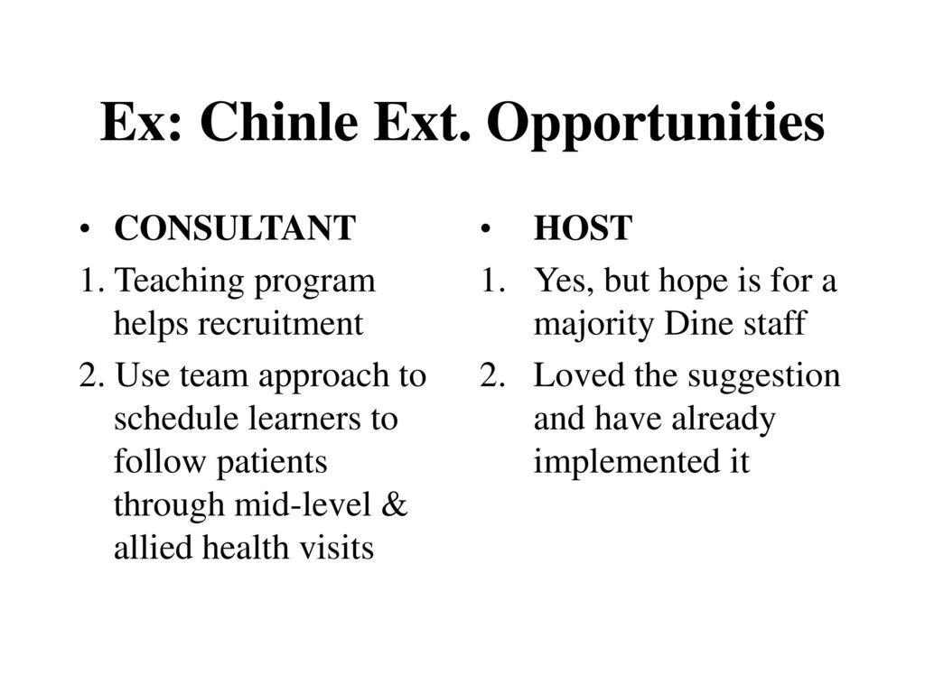 Ex: Chinle Ext. Opportunities