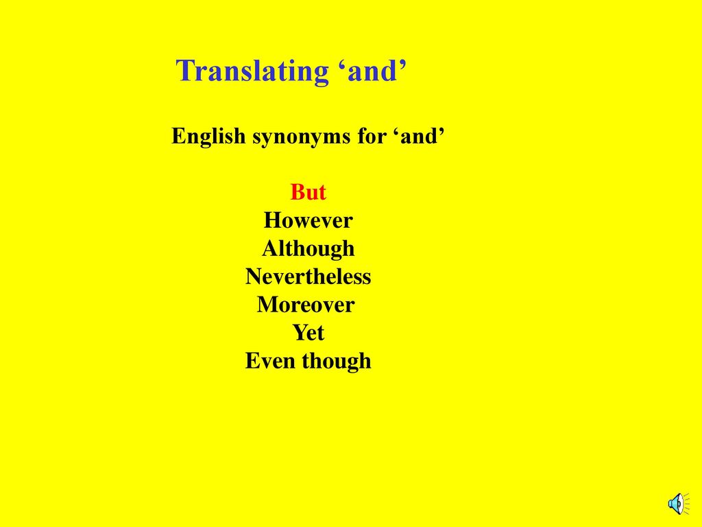 English synonyms for ‘and’
