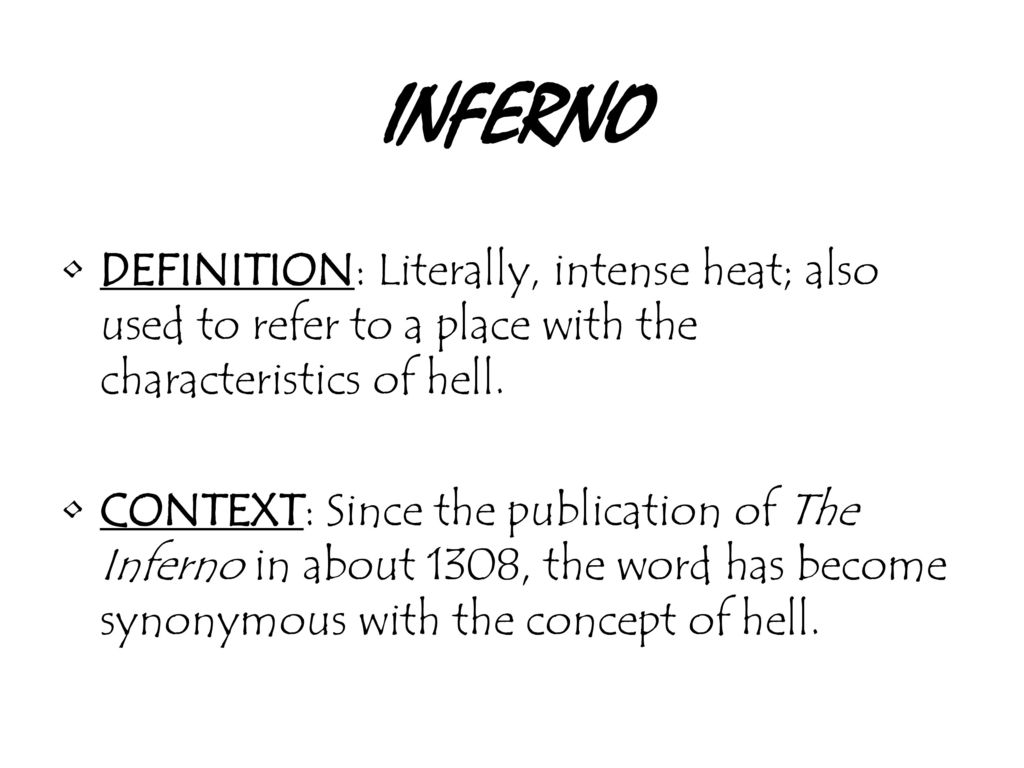 Inferno key terms concepts ppt download