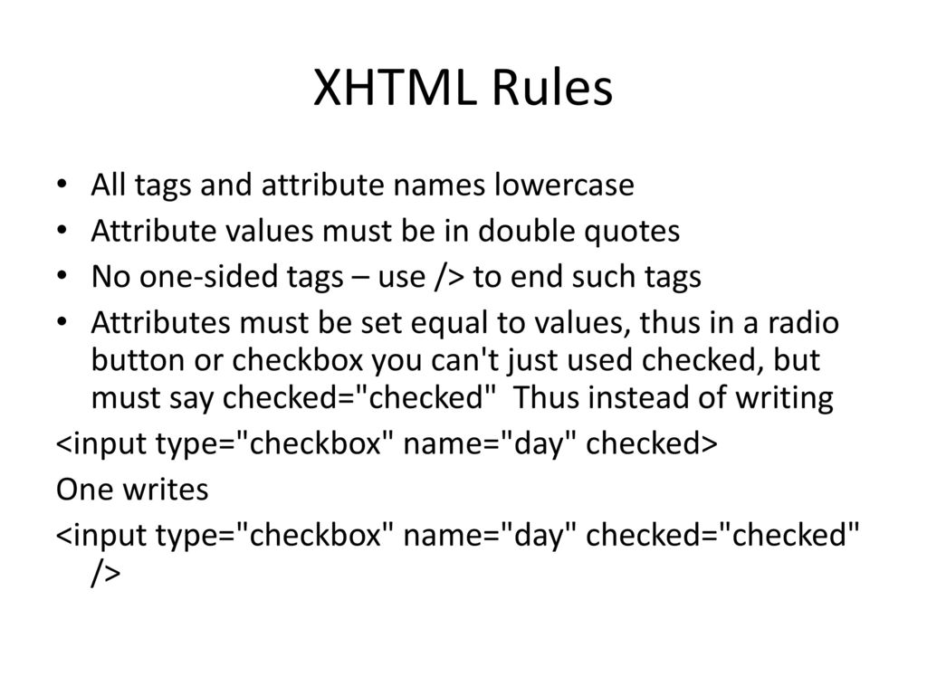 XHTML References and Rules - ppt download