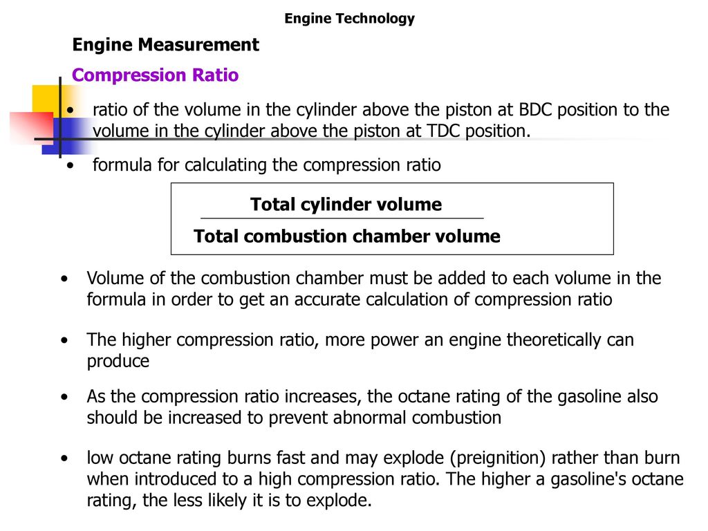 Compression Ratio Vs Octane Rating Chart