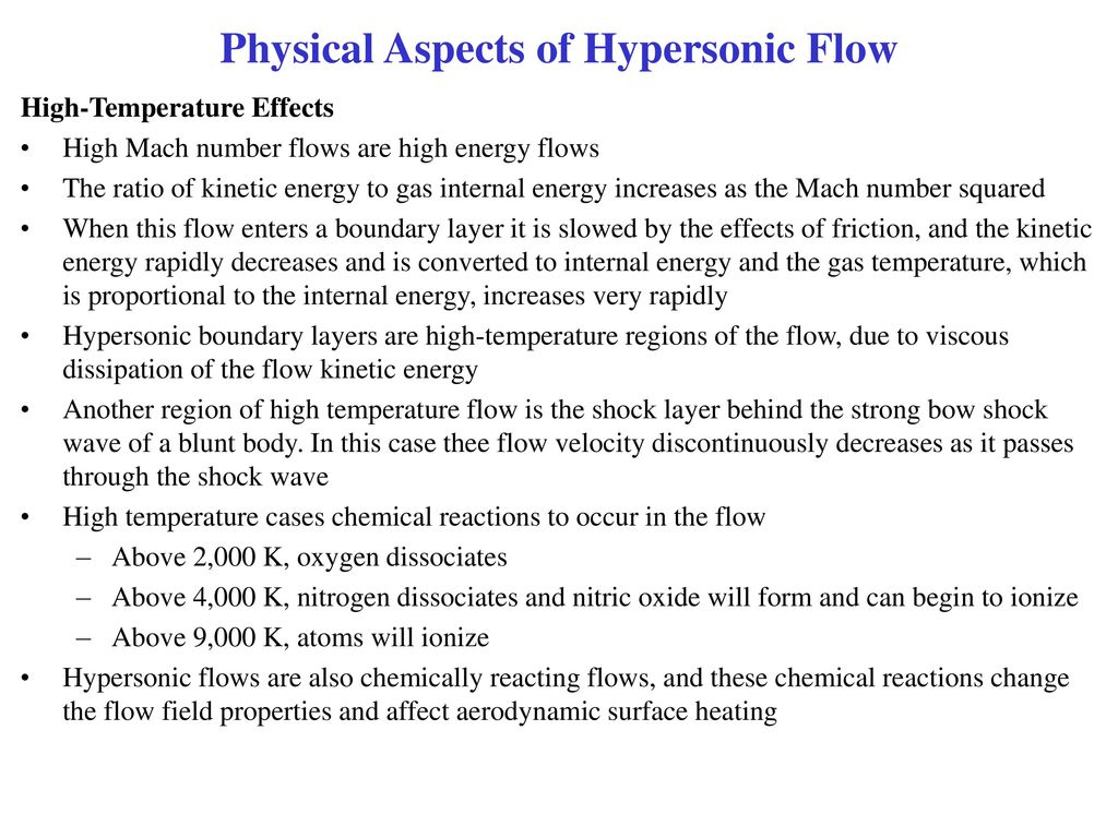 Physical Aspects of Hypersonic Flow