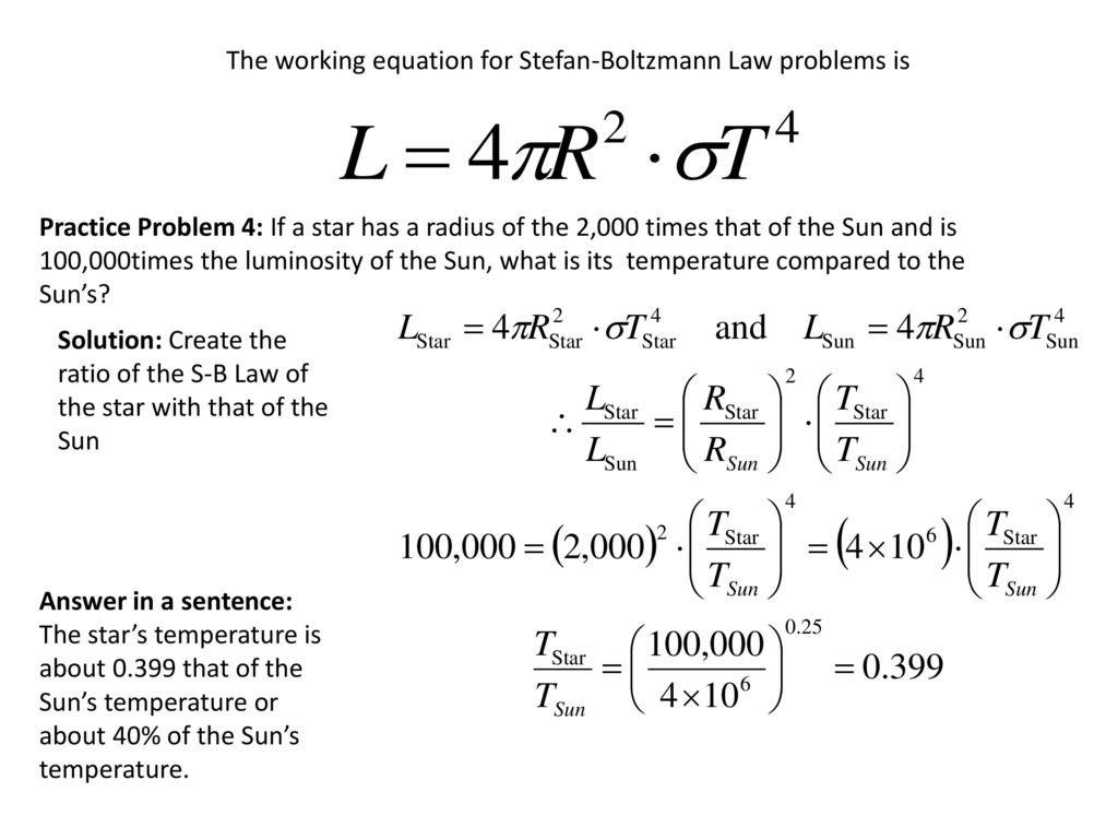 Review of Stefan-Boltzmann Law and Practice Problems - ppt download