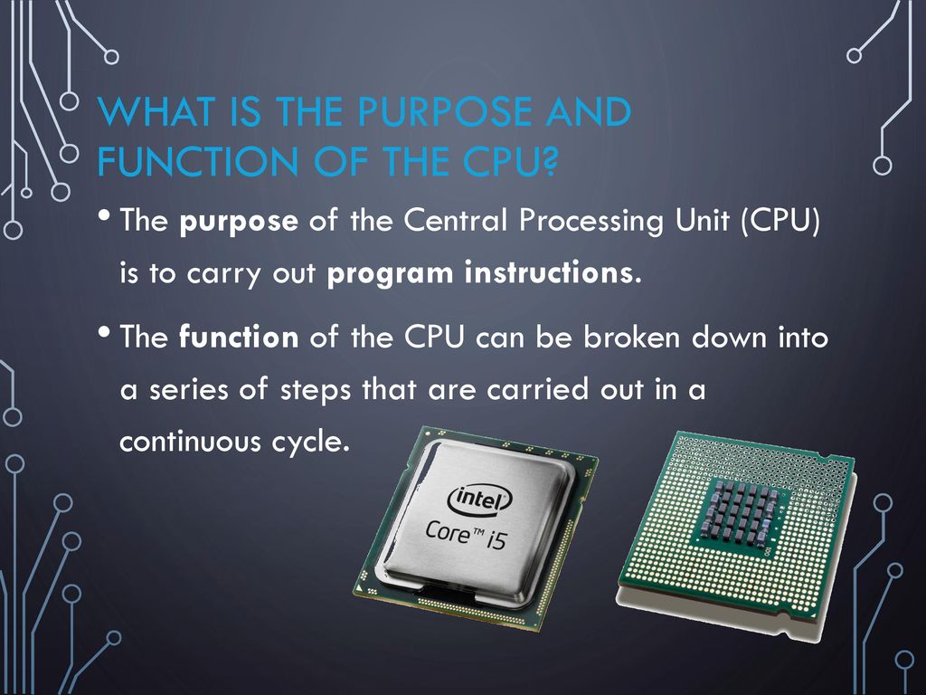Cpu functions