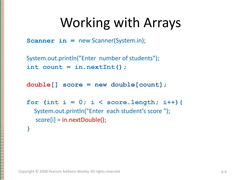 Chapter 6 Arrays Slides prepared by Rose Williams, Binghamton ...