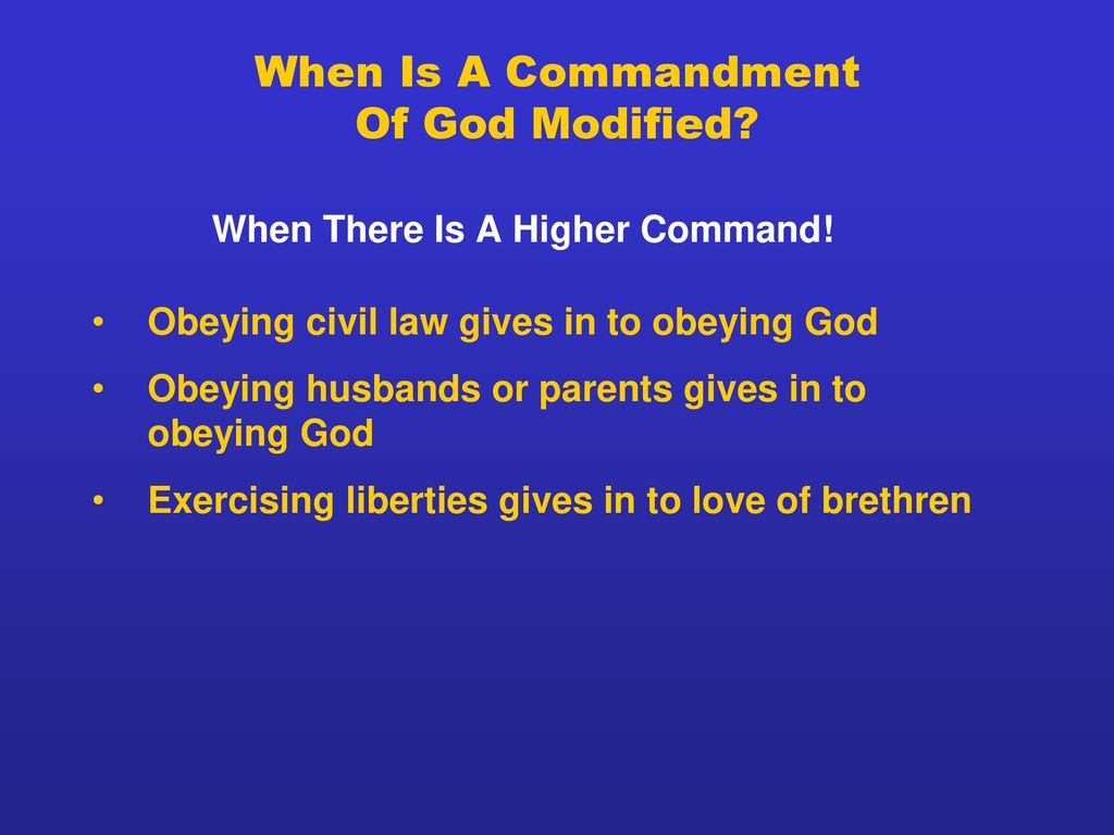 When Is A Commandment Of God Modified