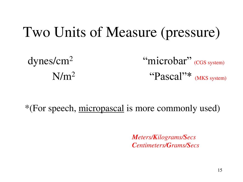 Two Units of Measure (pressure)