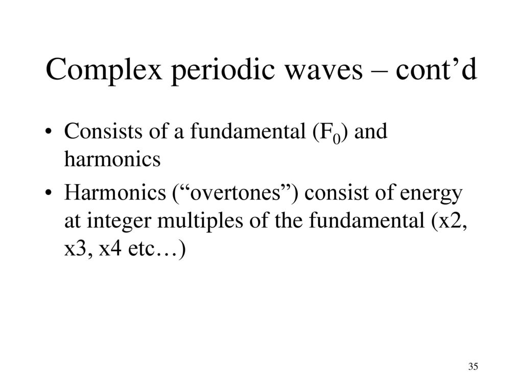 Complex periodic waves – cont’d