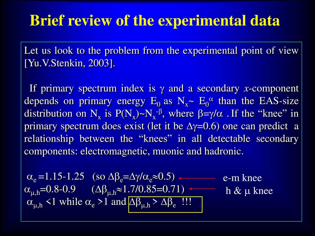 Brief review of the experimental data