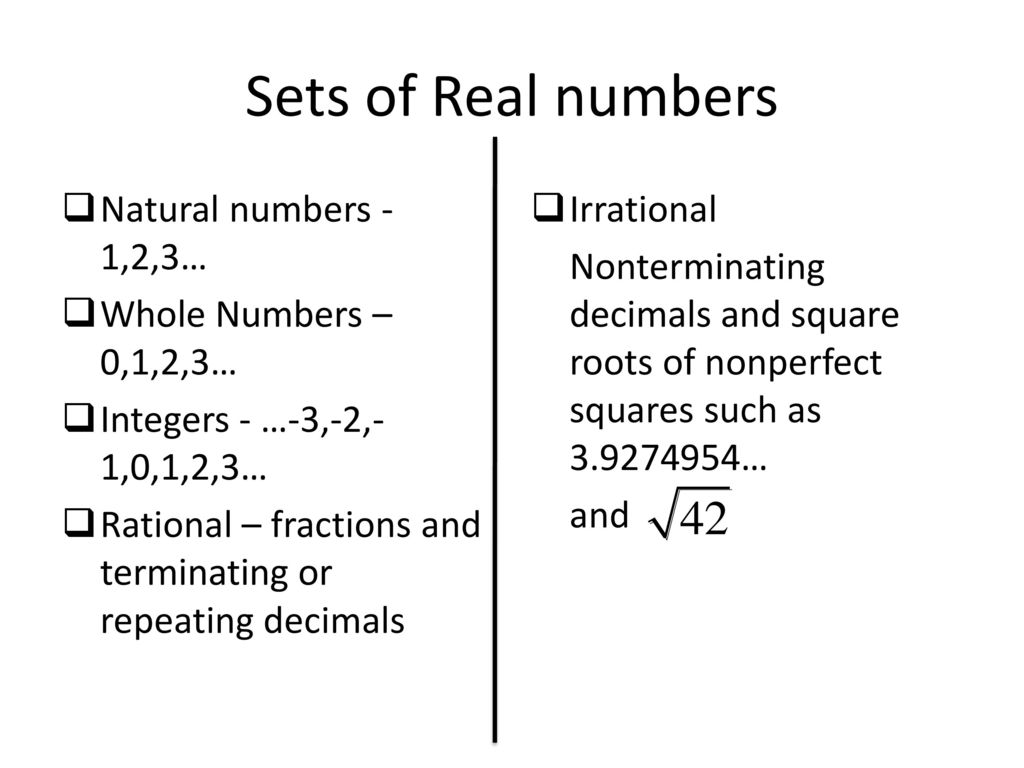 2 7 square roots and real numbers ppt download