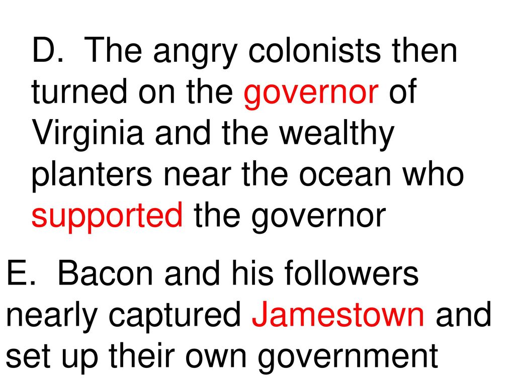 Bacon's Rebellion (or, “Why is Bacon so Angry?). - ppt download