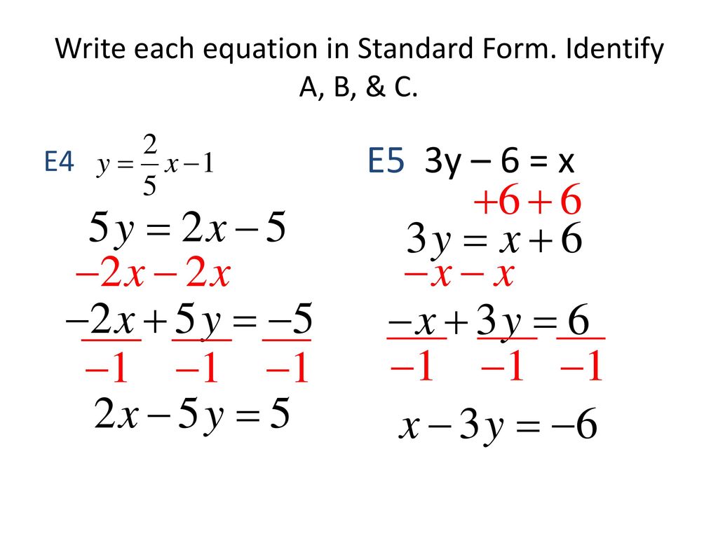 20.20 a Writing Linear Equations in Standard Form - ppt download
