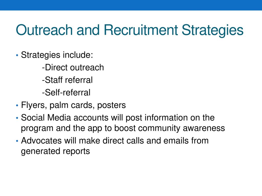 Outreach and Recruitment Strategies