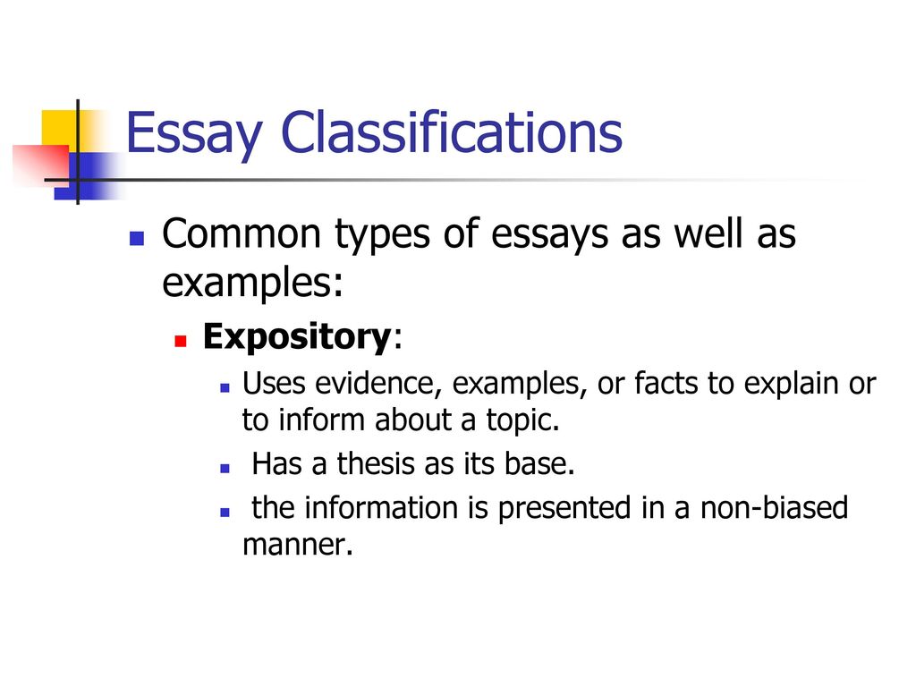 Essay Classifications