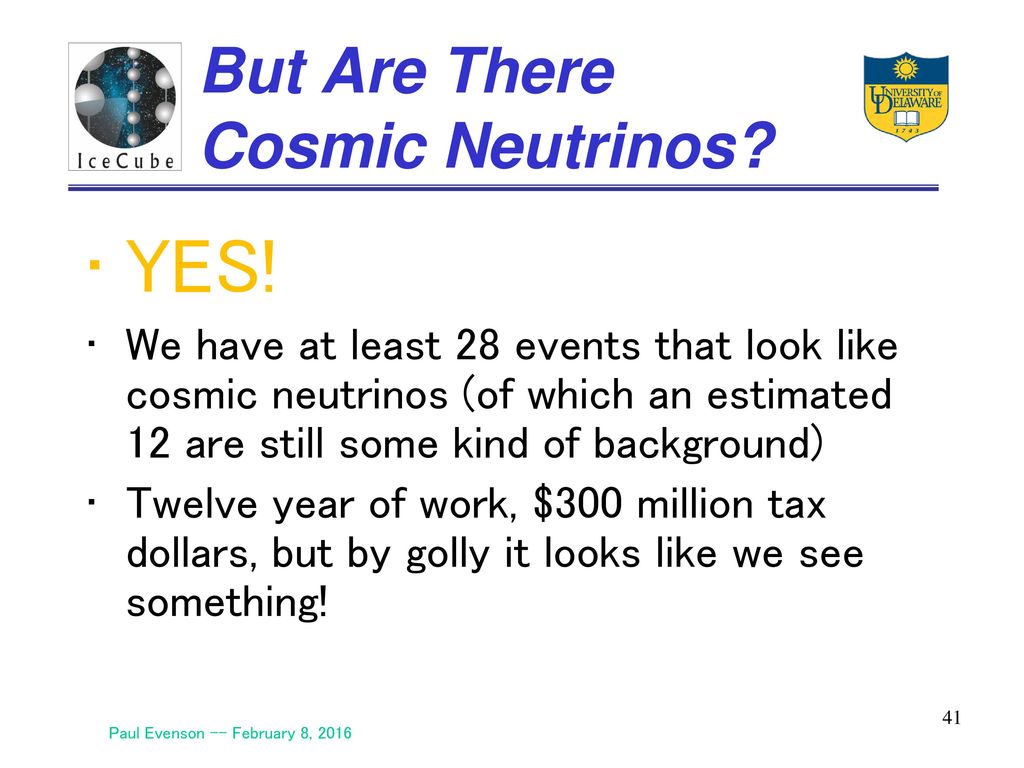 But Are There Cosmic Neutrinos