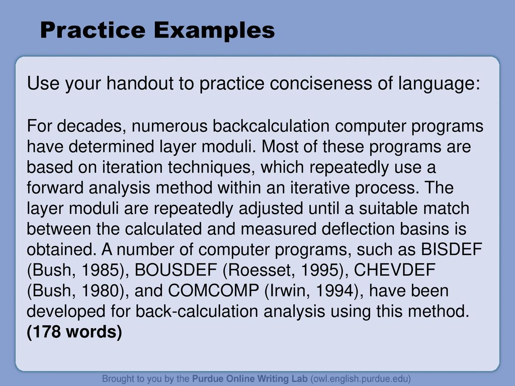 Conciseness Of Language Further Applications Ppt Download