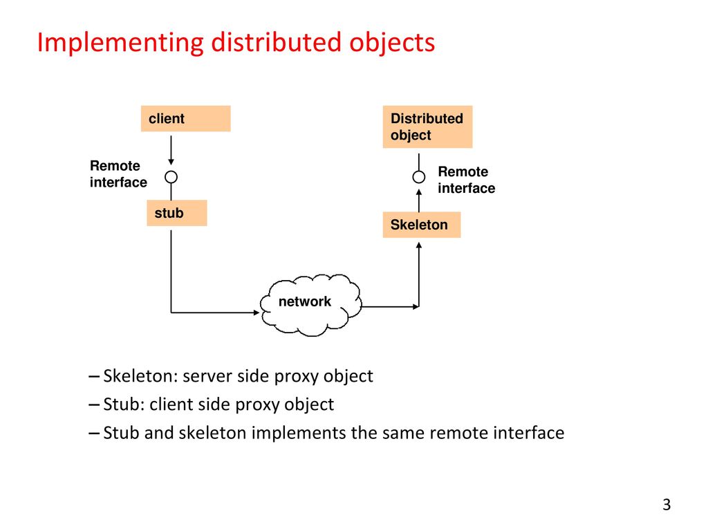 Implementing distributed objects