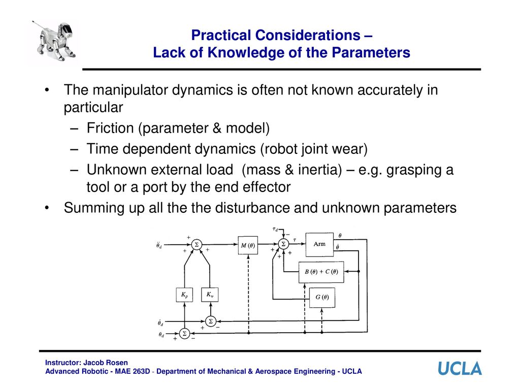Practical Considerations – Lack of Knowledge of the Parameters