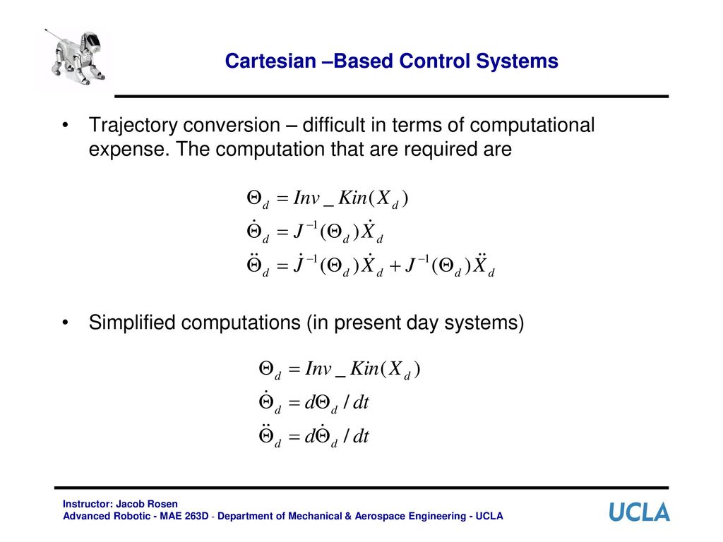Cartesian –Based Control Systems
