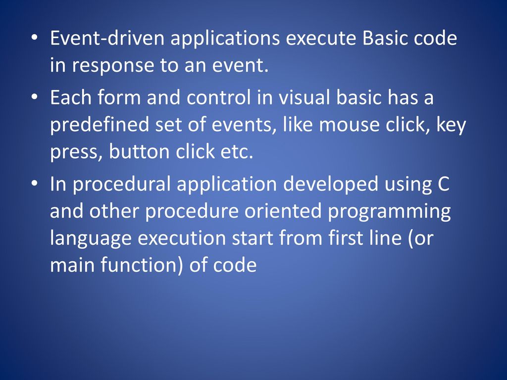 1. Introduction to Visual Basic - ppt download