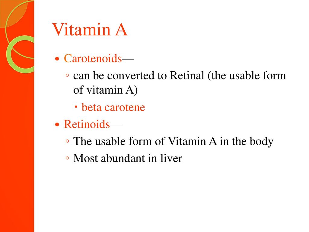 Vitamin A Carotenoids—