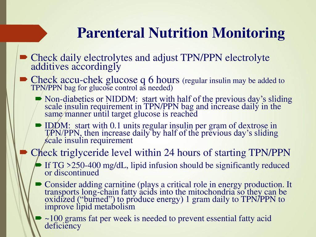 Parenteral Nutrition Monitoring