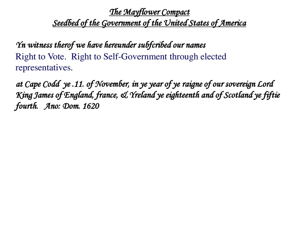 Seedbed of the Government of the United States of America