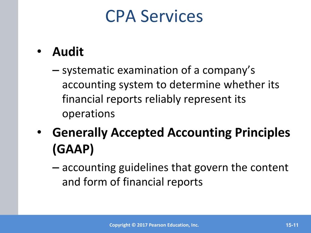 CPA Services Audit Generally Accepted Accounting Principles (GAAP)