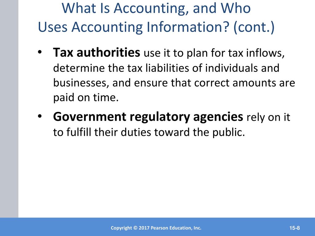 What Is Accounting, and Who Uses Accounting Information (cont.)