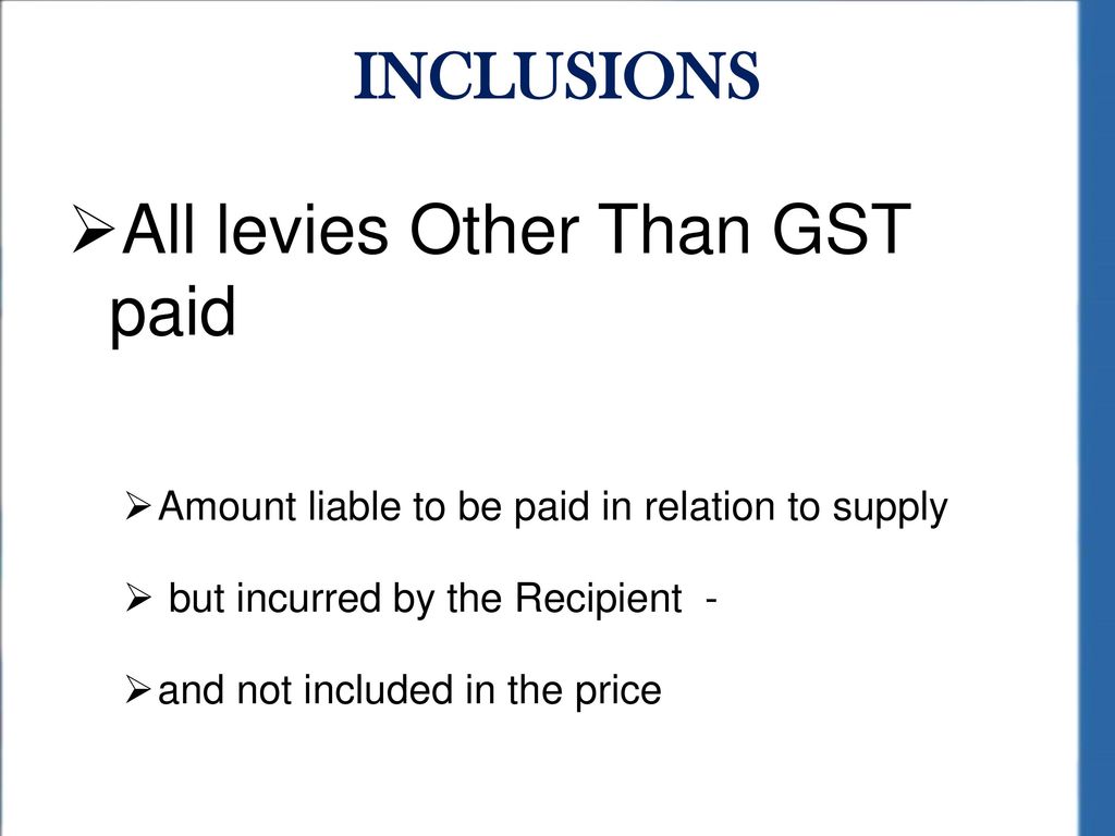 All levies Other Than GST paid