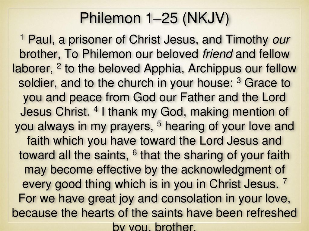 Philemon 1–25 (NKJV)