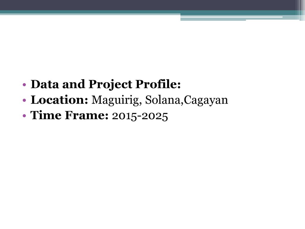 Data and Project Profile:
