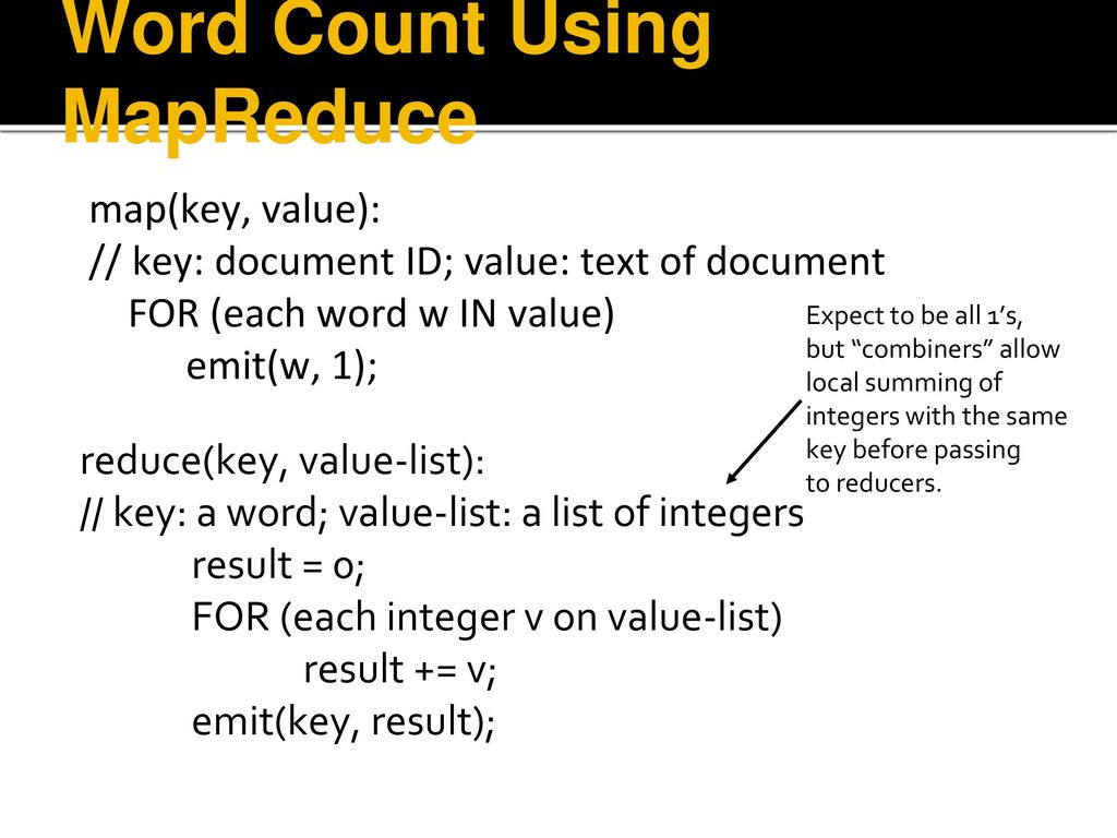 Overview of the Course MapReduce Other Parallel-Computing Systems - ppt ...